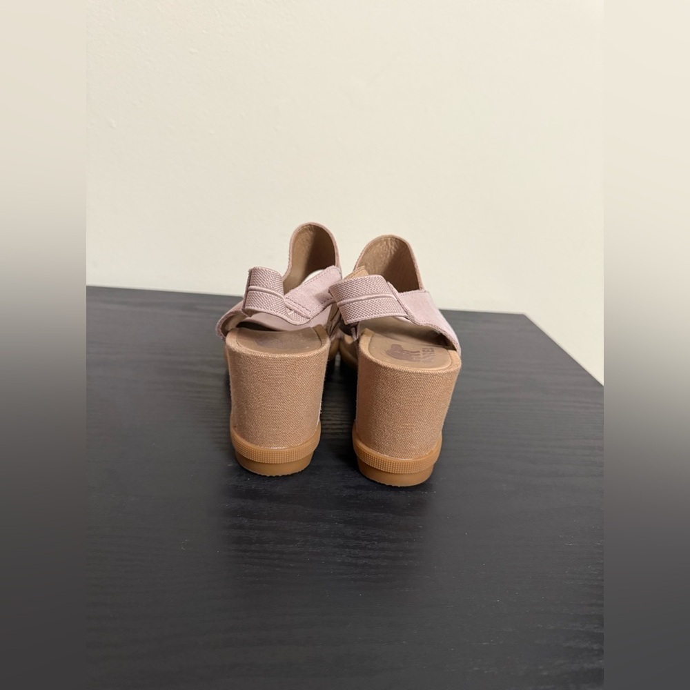 Sorel Joanie Pink Slingback Wedge Leather Sandal Women's Size 9.5 - Picture 5 of 7